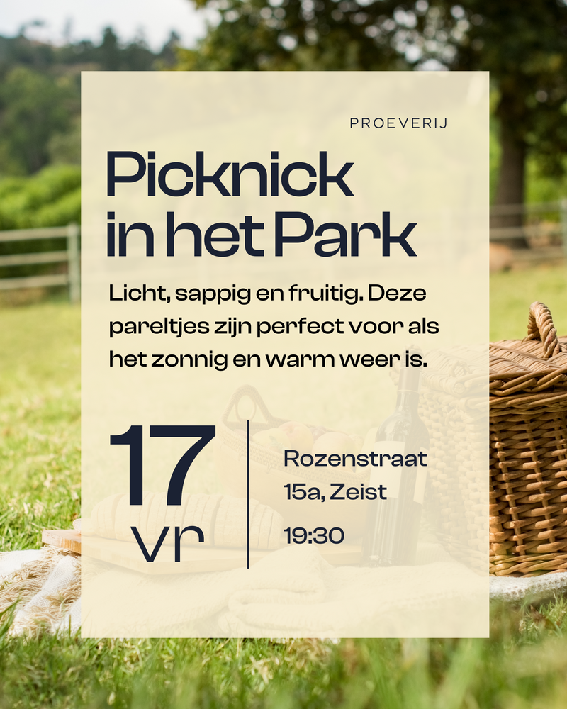 Ticket Proeverij Picknick in het Park - Vrijdag 17 mei