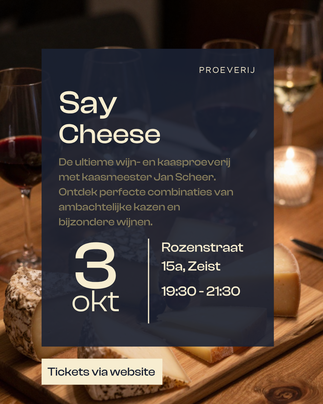 Wijnproeverij 3 Okt - Say Cheese met Jan Scheer